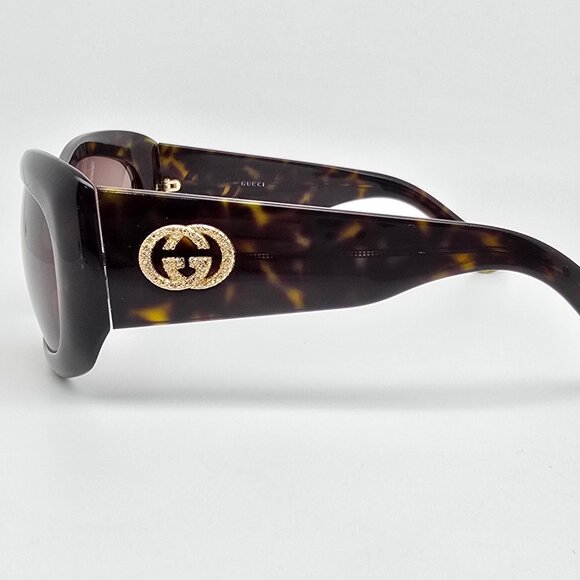 Gucci GG2971/S 086SB Dark Green Havana Frame Grey Lens Sunglasses w/ Case Italy main image 6